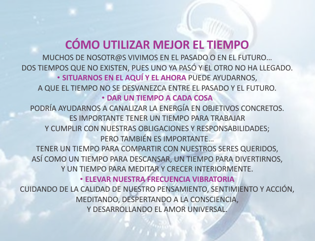 Cómo utilizar mejor el tiempo Noviembre 18 de 2011